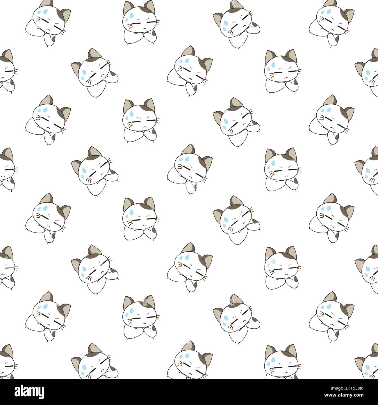 Cute Cartoon Cats Pattern Stock Vector Image & Art - Alamy