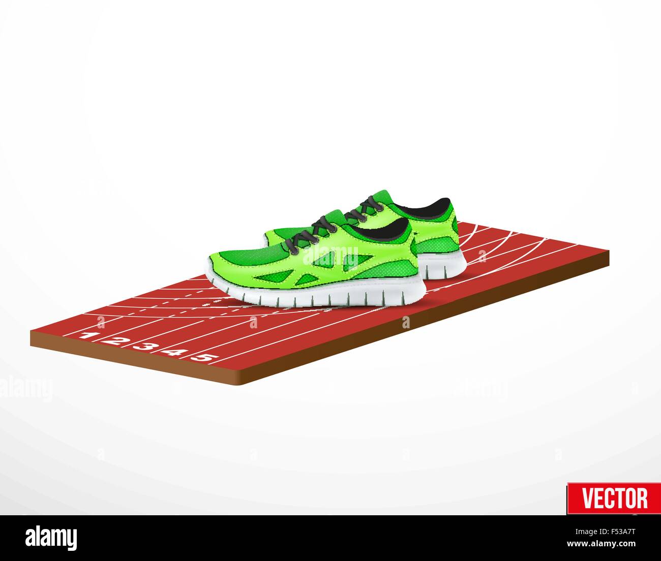 Symbol of a run shoes and athletic track. Stock Vector