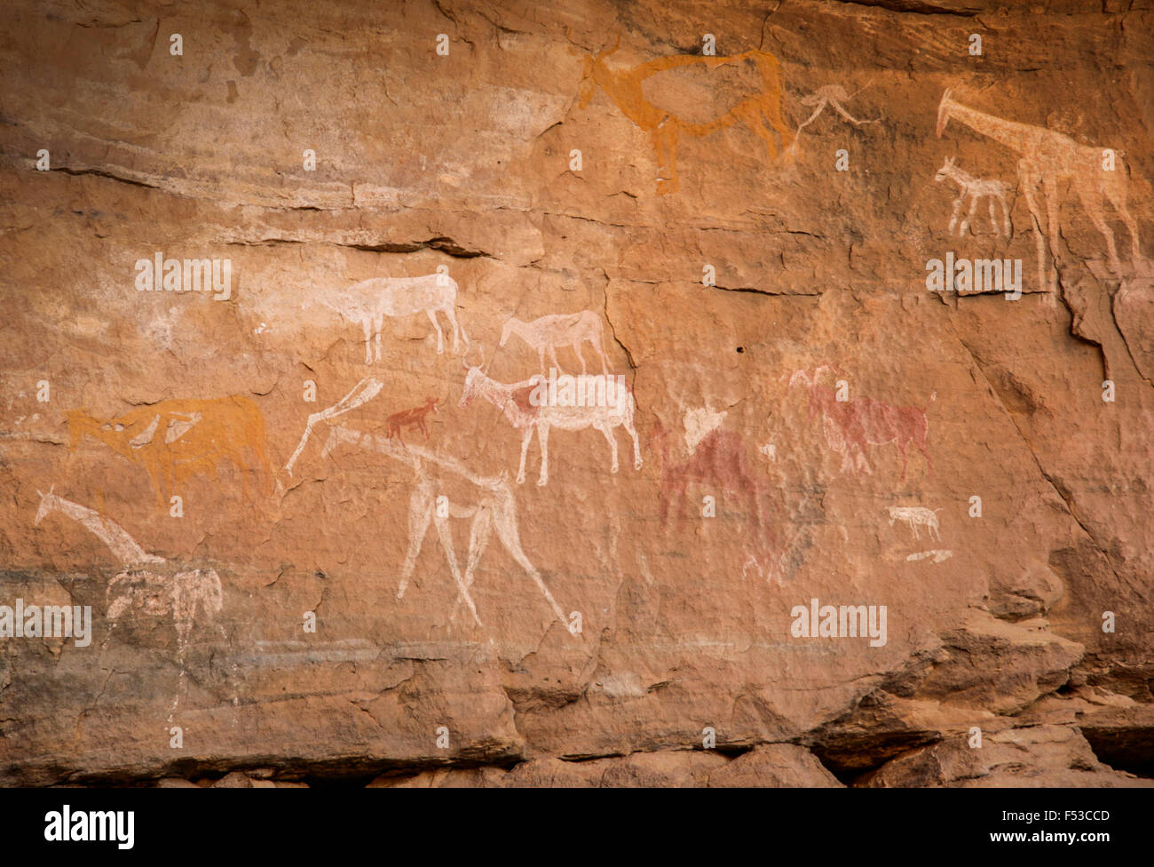 Sahara Rock Art, UNESCO World Heritage Site, Tadrart Acacus Libya Stock Photo
