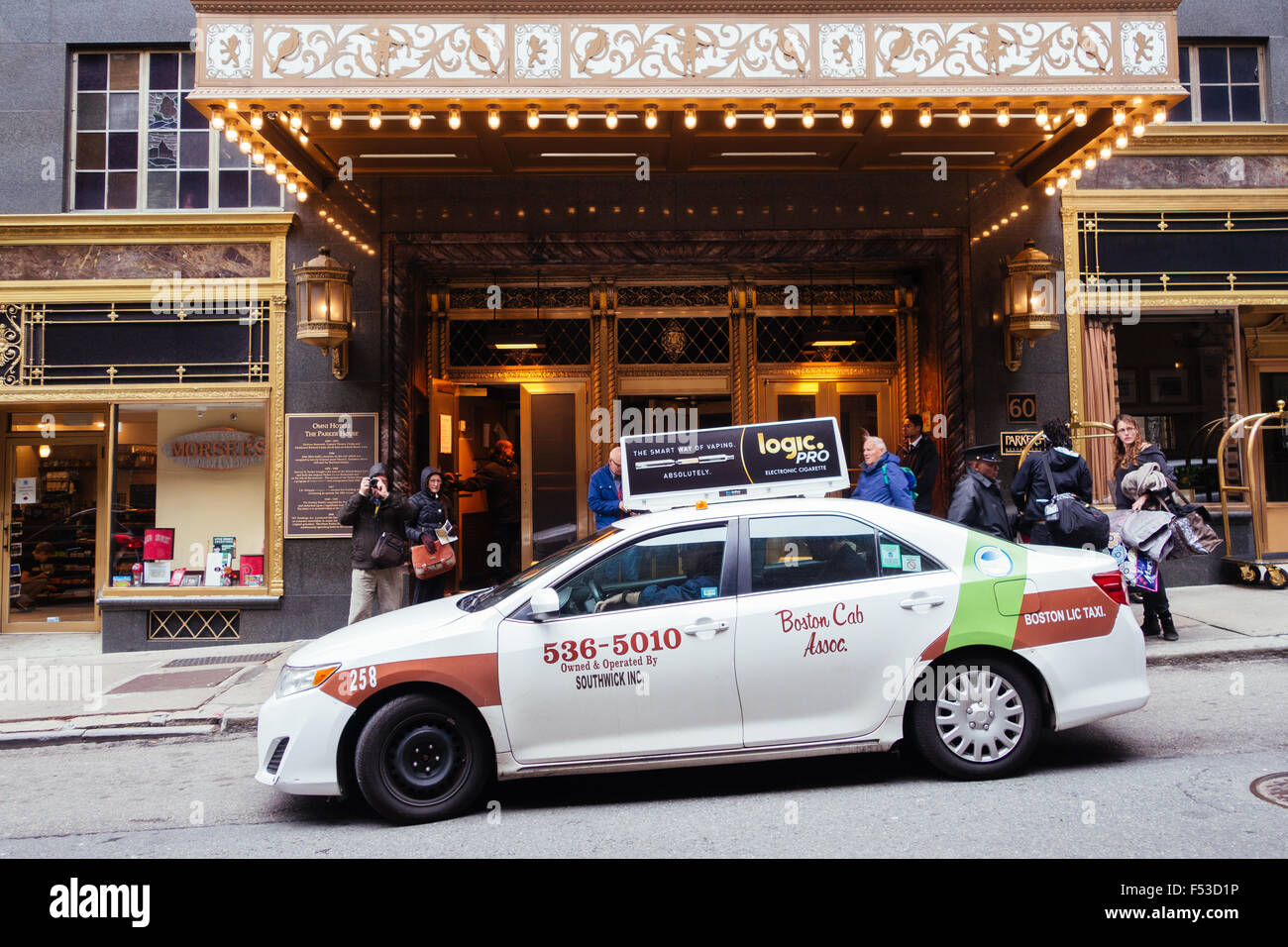 white boston taxi cab hotel Stock Photo Alamy
