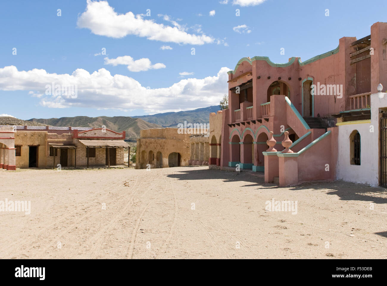 spaghetti western film sets and desert landscapes in Southern Spain, Murcia Stock Photo