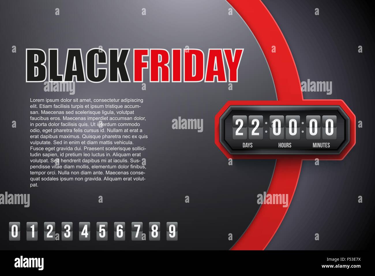 Background Black Friday and countdown timer Stock Vector Image & Art