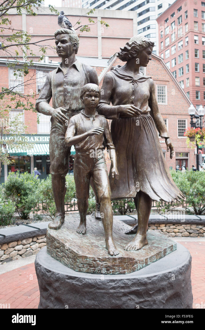 Boston Irish Famine Memorial Stock Photo