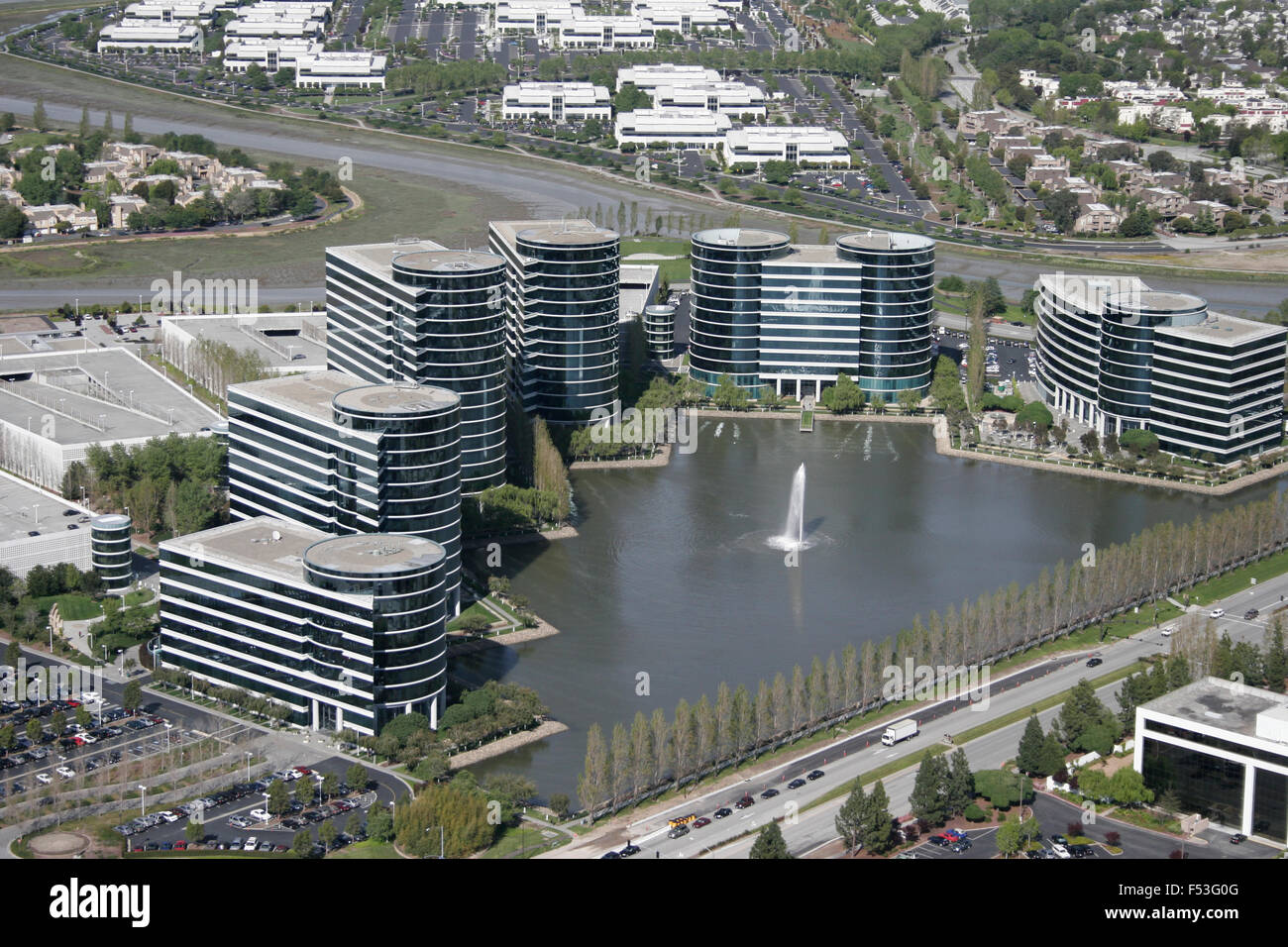 Oracle Corporation headquarters aerial Stock Photo