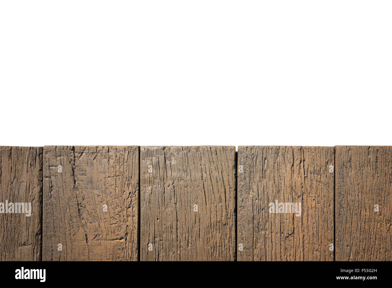 Wooden fence on white background Stock Photo - Alamy