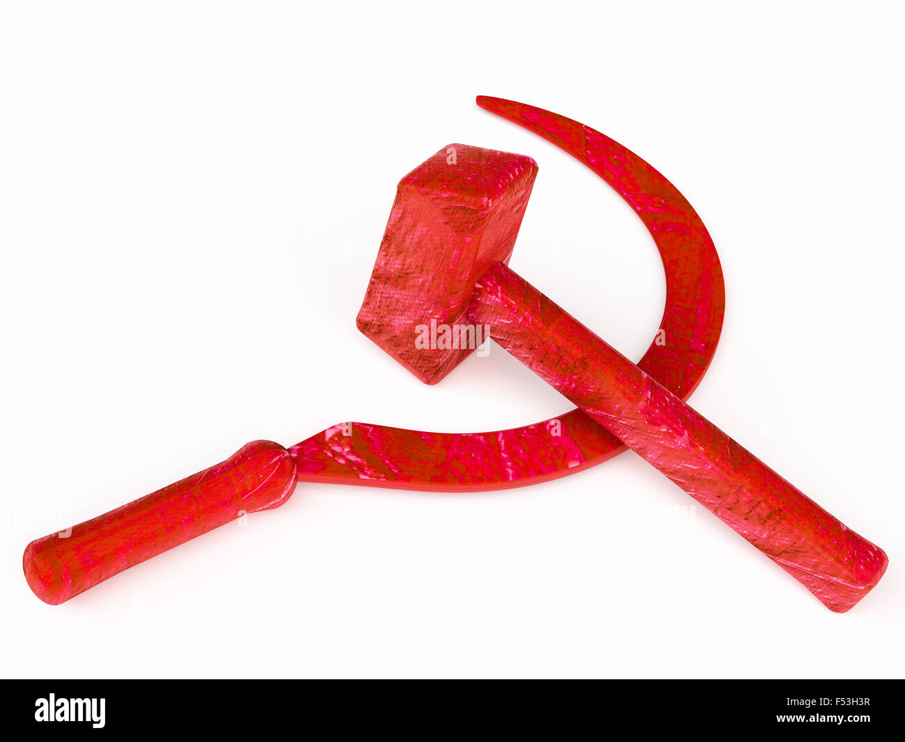 hammer  industrial labourers and sickle for peasantry; combined  stood for worker-peasant alliance for socialism and against rea Stock Photo