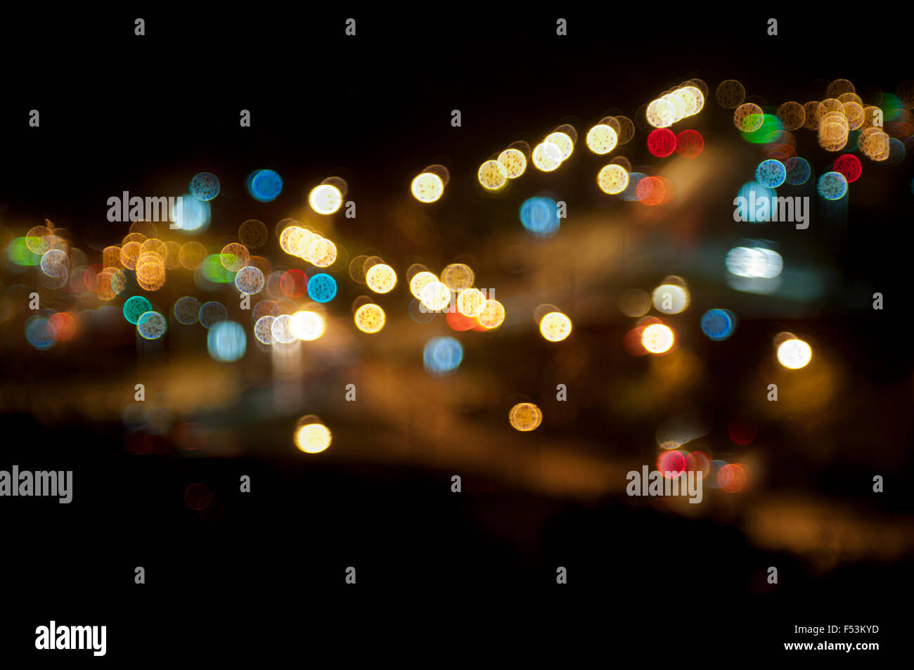 Abstract background of defocused bokeh lights. Soft focus Stock Photo