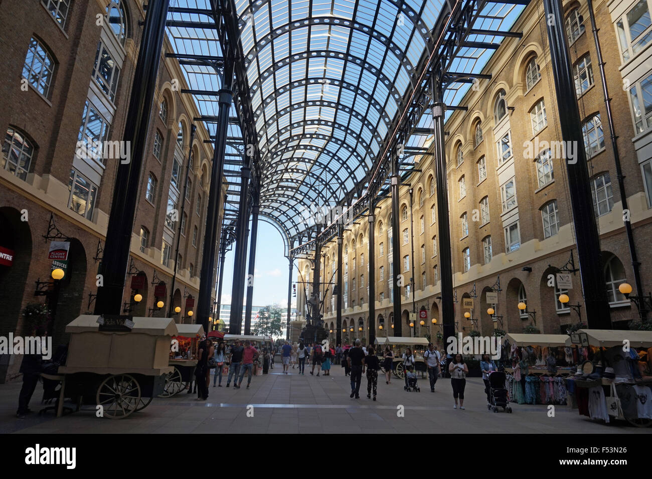 Inside Hay's Galleria shopping centre, Southbank London Stock Photo