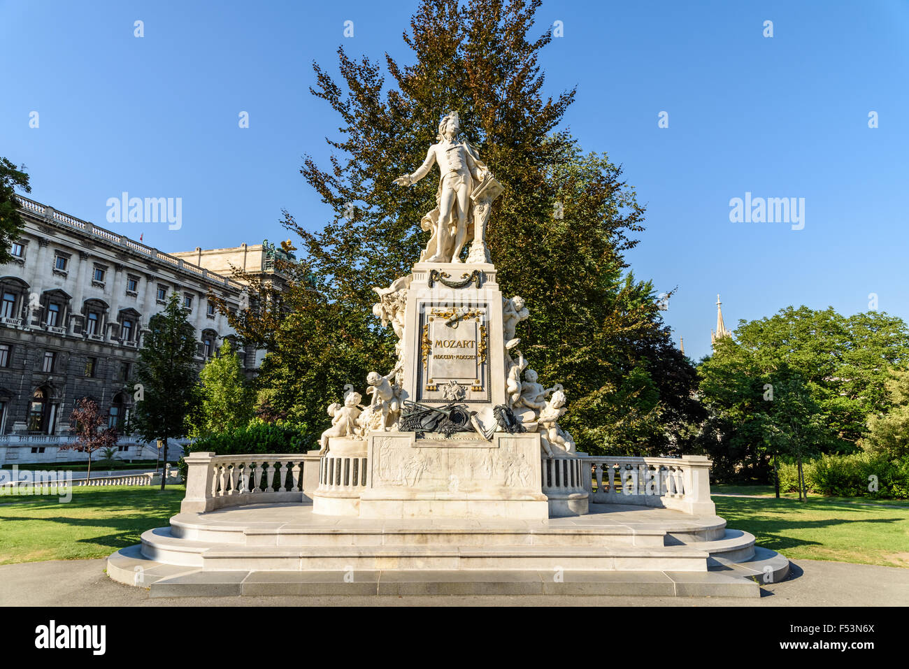 Created in 1896 Wolfgang Amadeus Mozart Statue Is Located in the Burggarten in Vienna Stock Photo