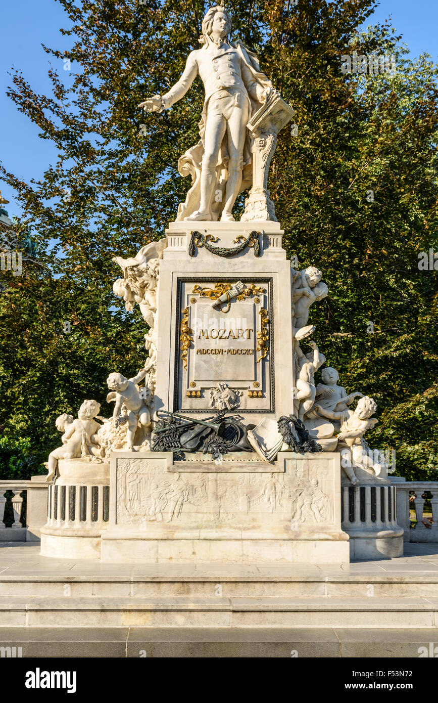 Created in 1896 Wolfgang Amadeus Mozart Statue Is Located in the Burggarten in Vienna Stock Photo