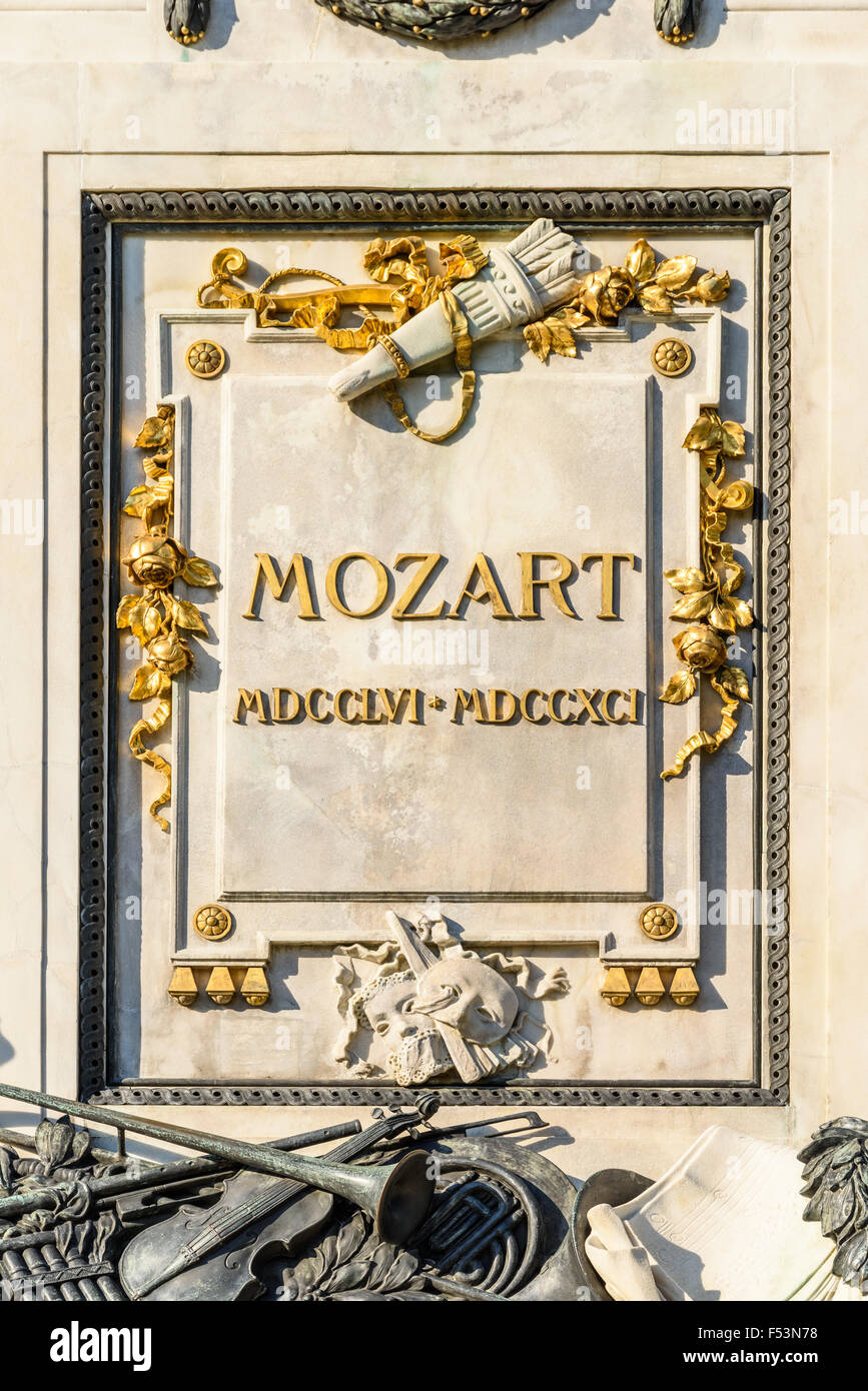 Created in 1896 Wolfgang Amadeus Mozart Statue Is Located in the Burggarten in Vienna Stock Photo