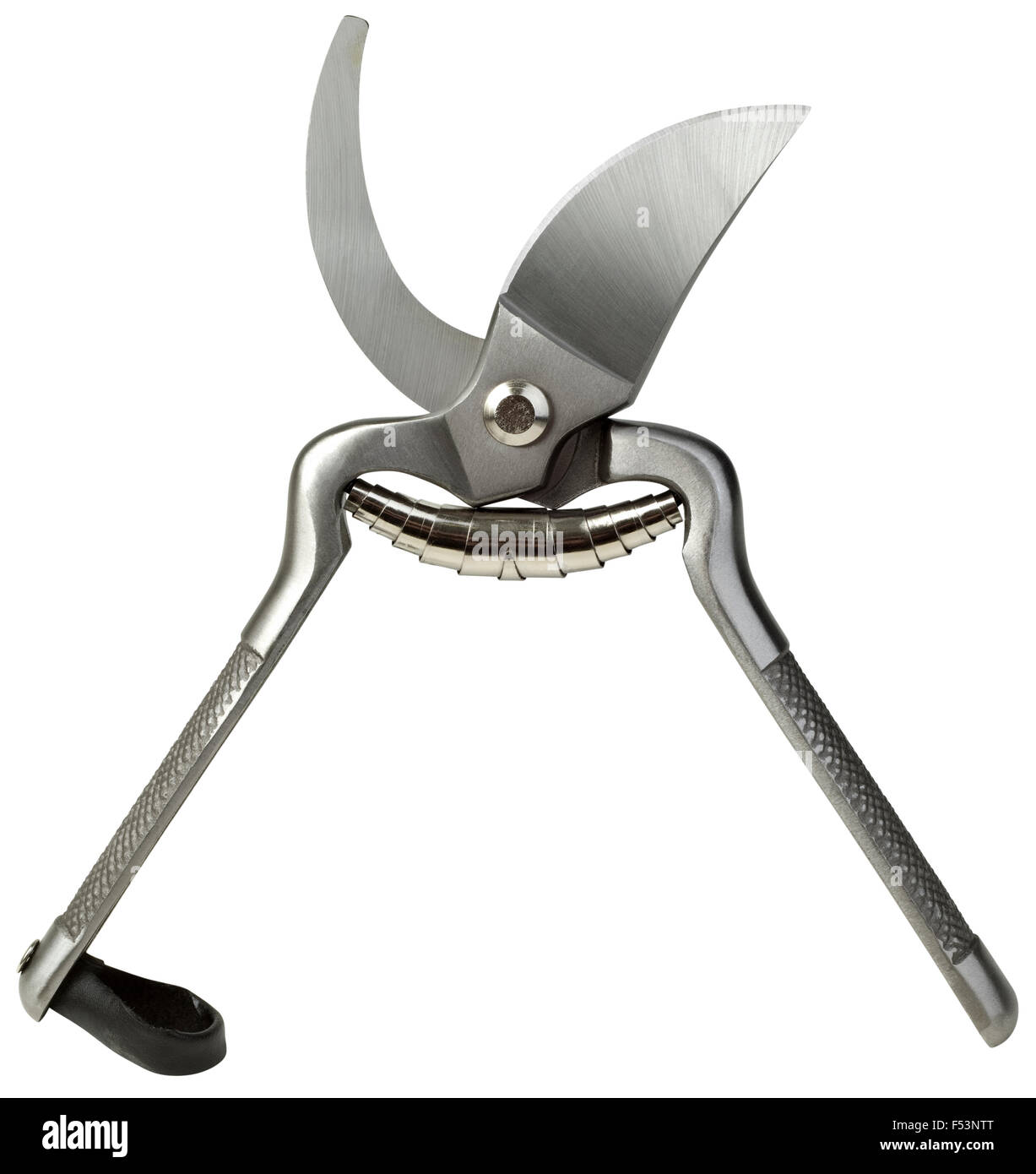 Metallic Secateurs Isolated with Clipping Path Stock Photo