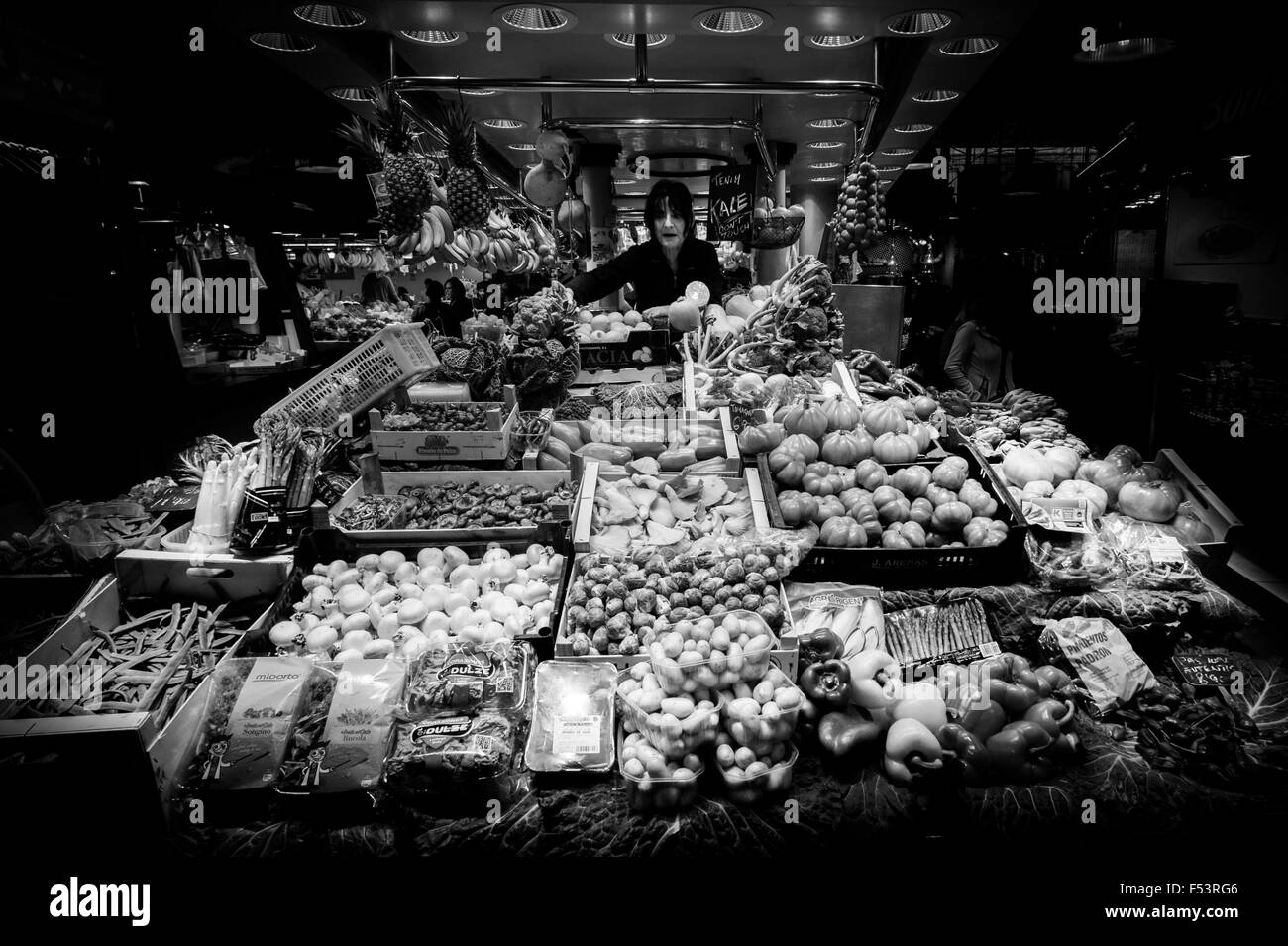 Historic Central Market (Mercado Central) of Valencia Stock Photo