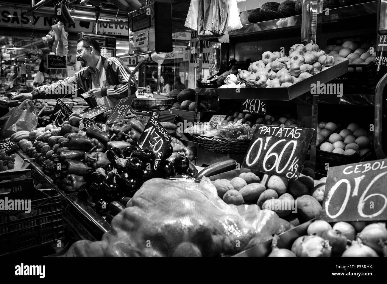 Historic Central Market (Mercado Central) of Valencia Stock Photo