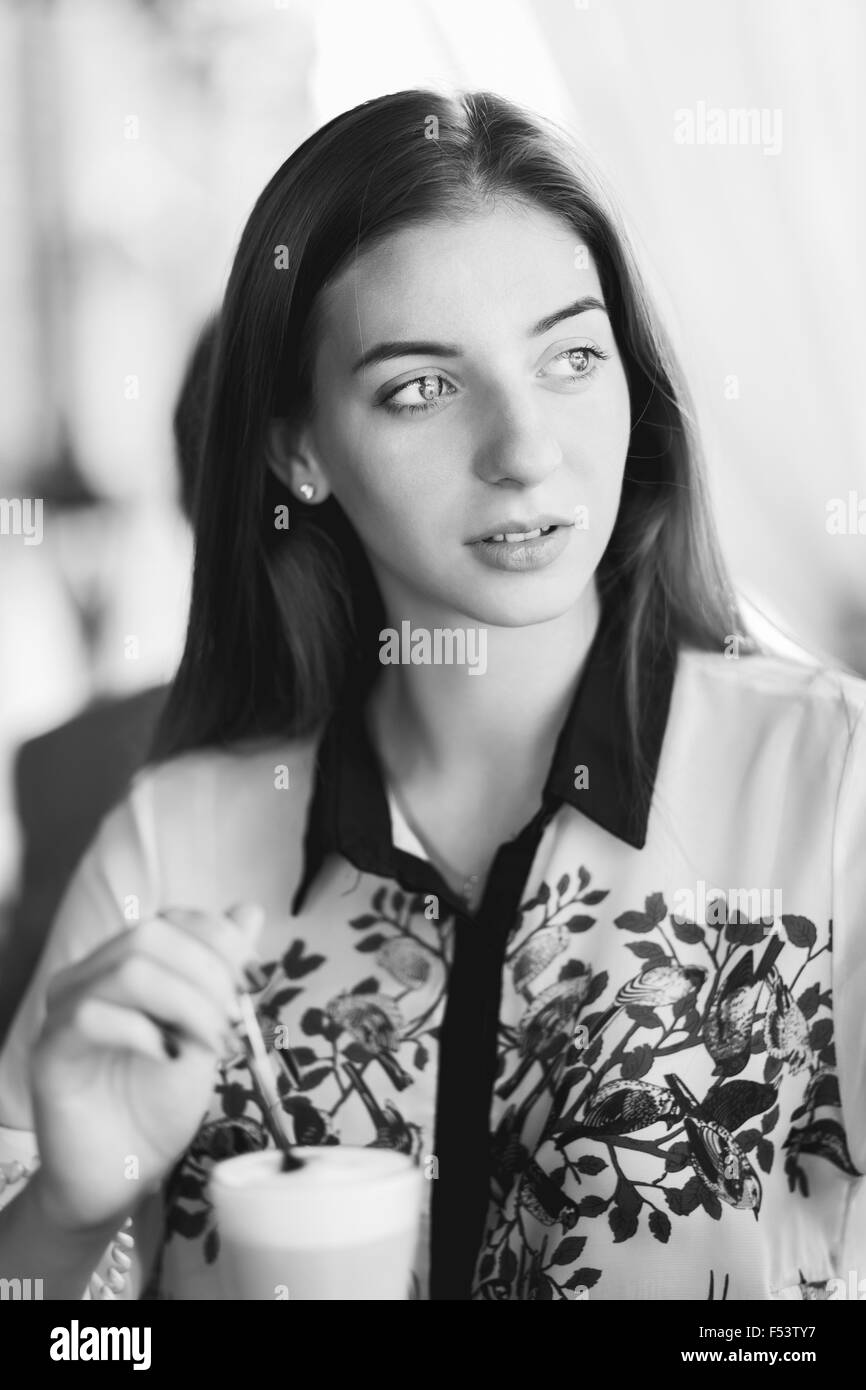 Coffee drink latte girl hires stock photography and images Alamy