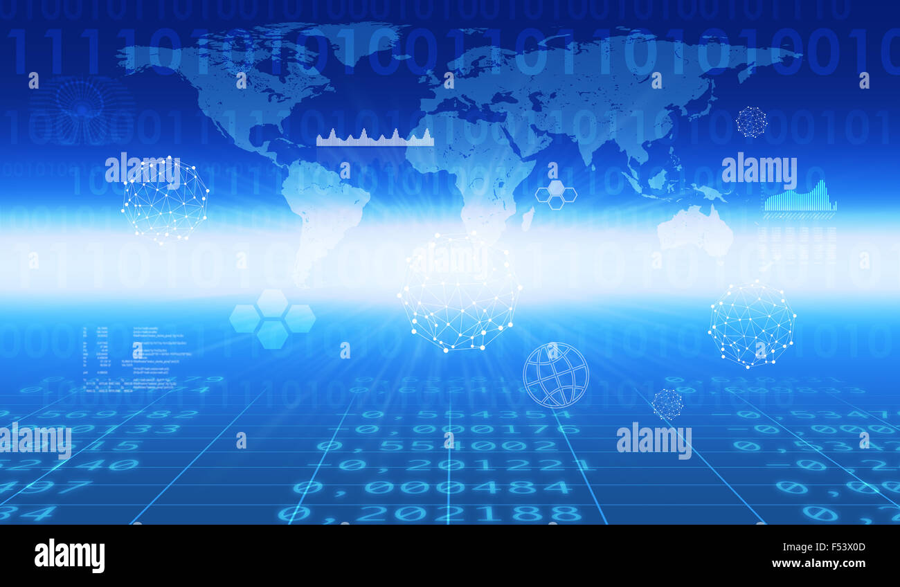 Abstract blue background with numbers Stock Photo - Alamy