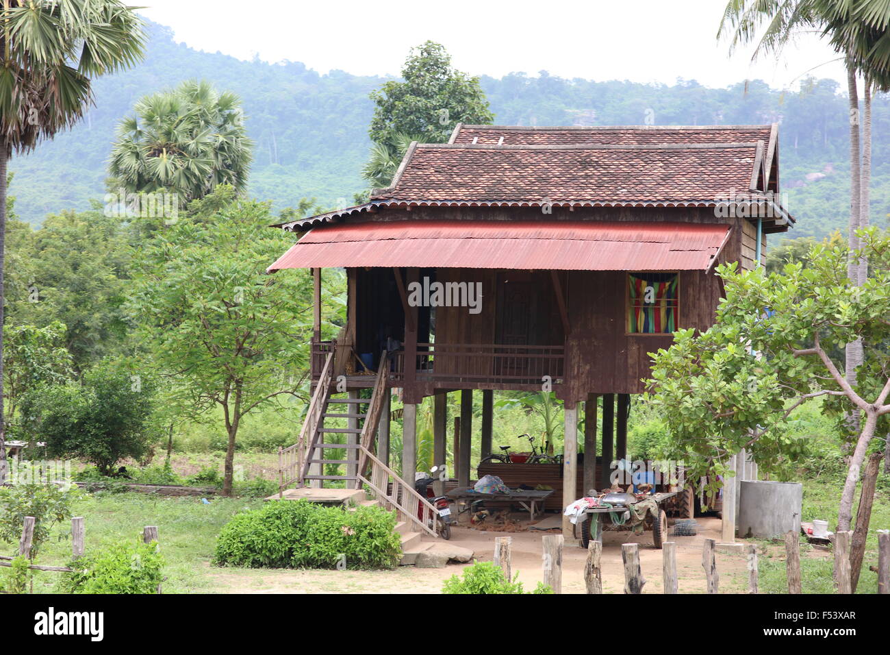 Rural House In Cambodia Stock Photo Alamy