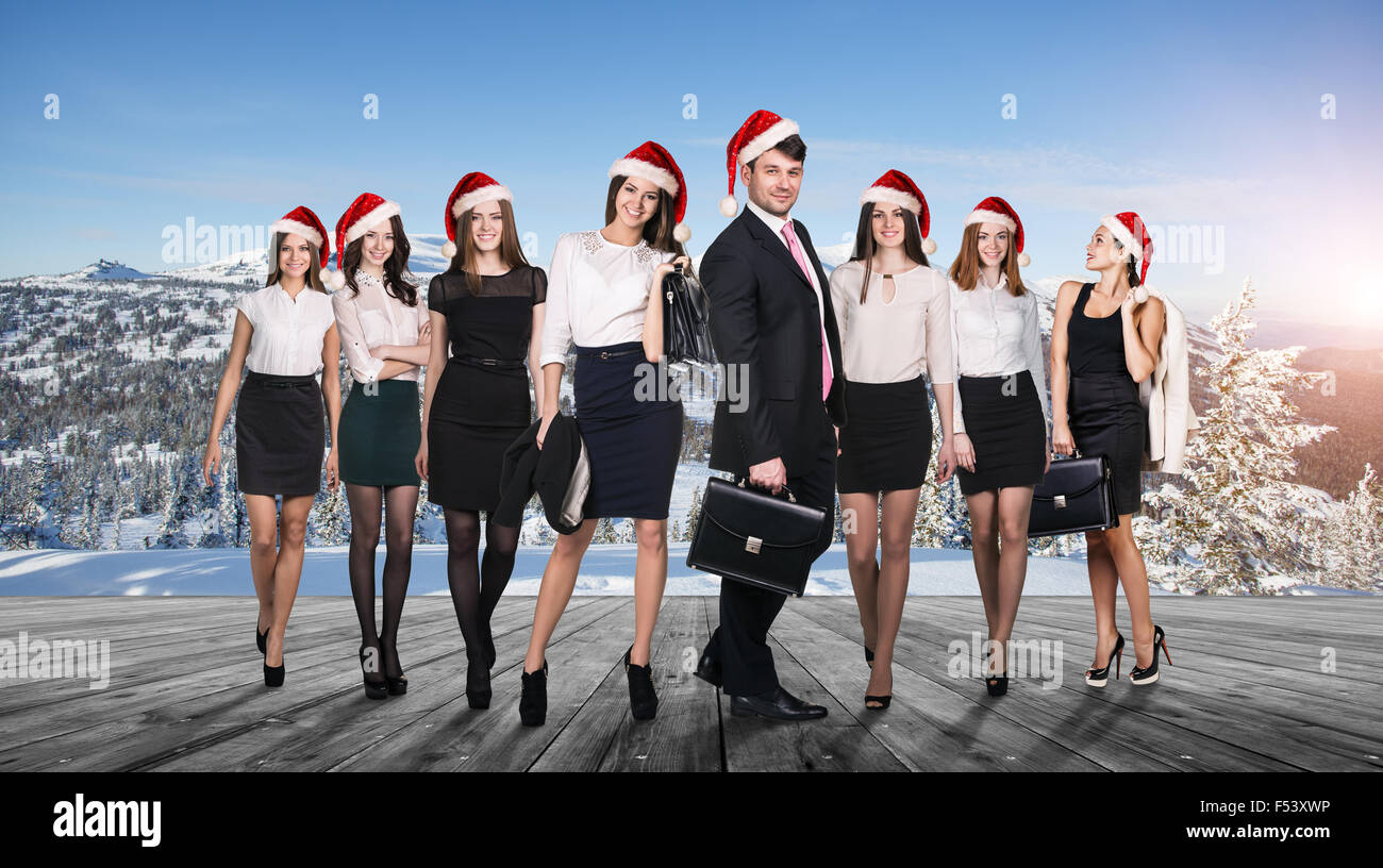 Business people selebrating christmas corporate Stock Photo