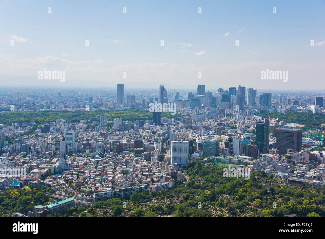 Shinjuku skyscraper,view from Roppongi Hills observatory,Minato-Ku,Tokyo,Japan Stock Photo