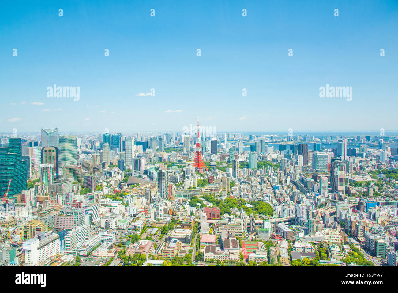 Tokyo Tower view from Roppongi Hills observatory, Minato-Ku,Tokyo,Japan Stock Photo