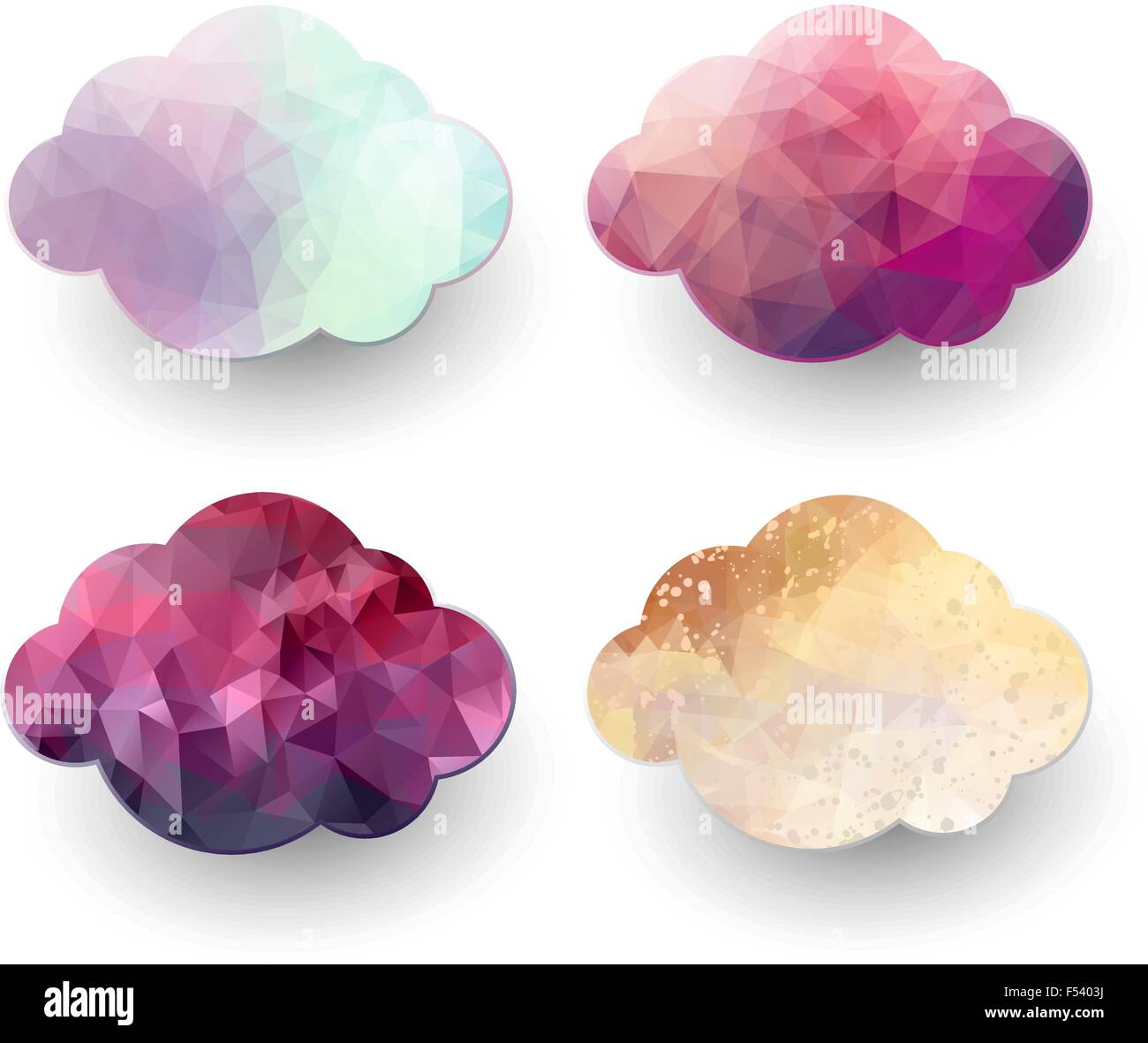 Polygonal cloud icons Stock Vector Image & Art - Alamy