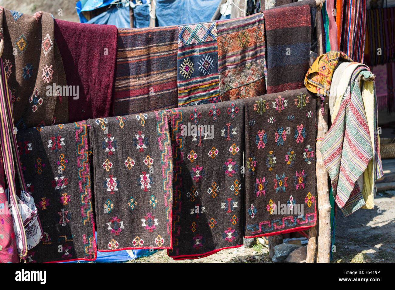 Yak hair products, Pele La mountain pass, Wangdue Phodrang, Bhutan