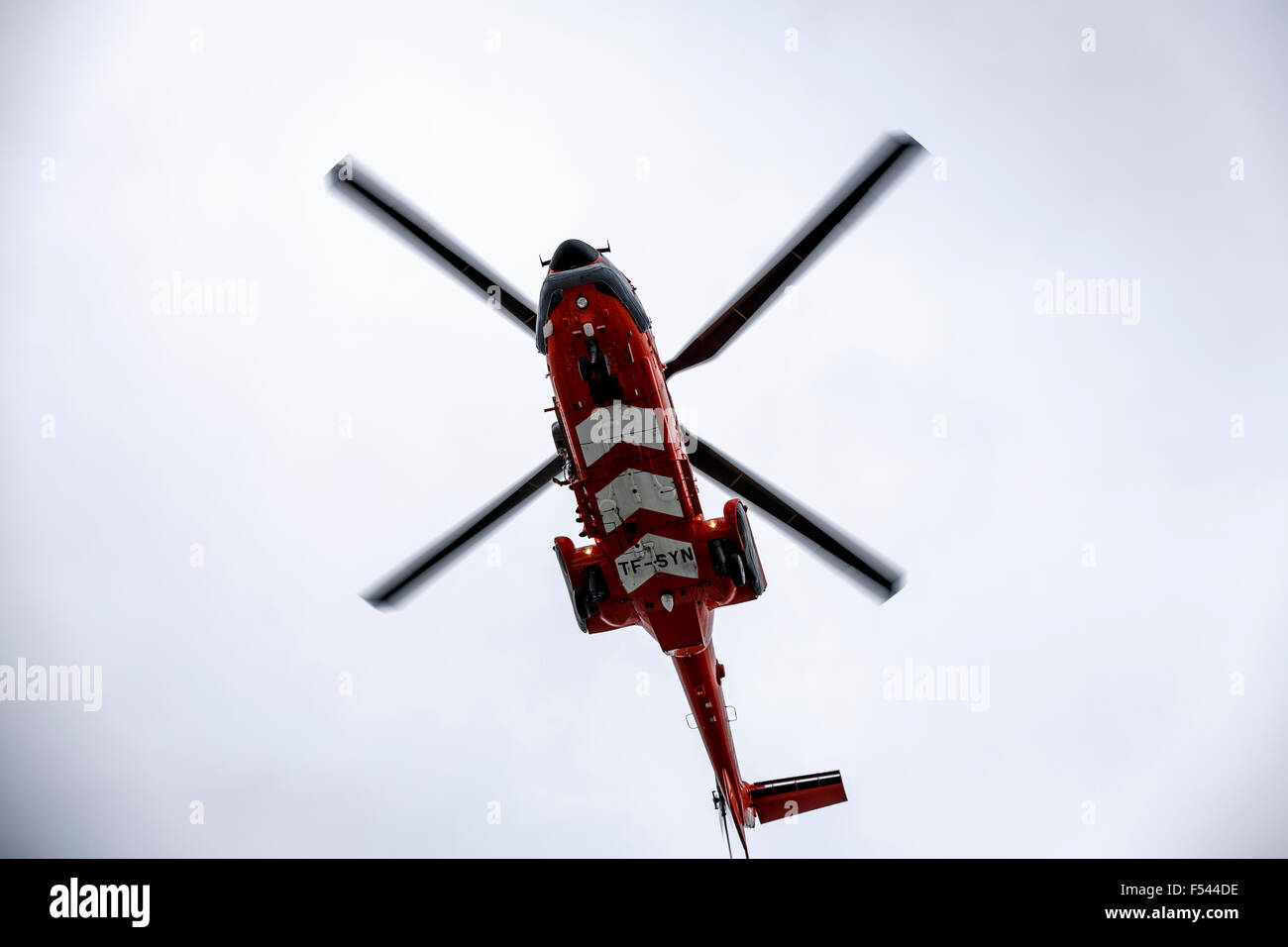 Search and Rescue Helicopter, Reykjavik, Iceland Stock Photo