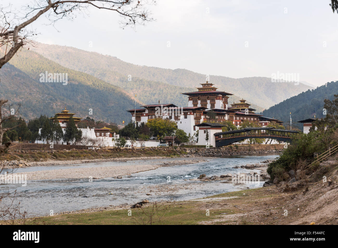 Punakha Dzong in Bhutan Stock Photo