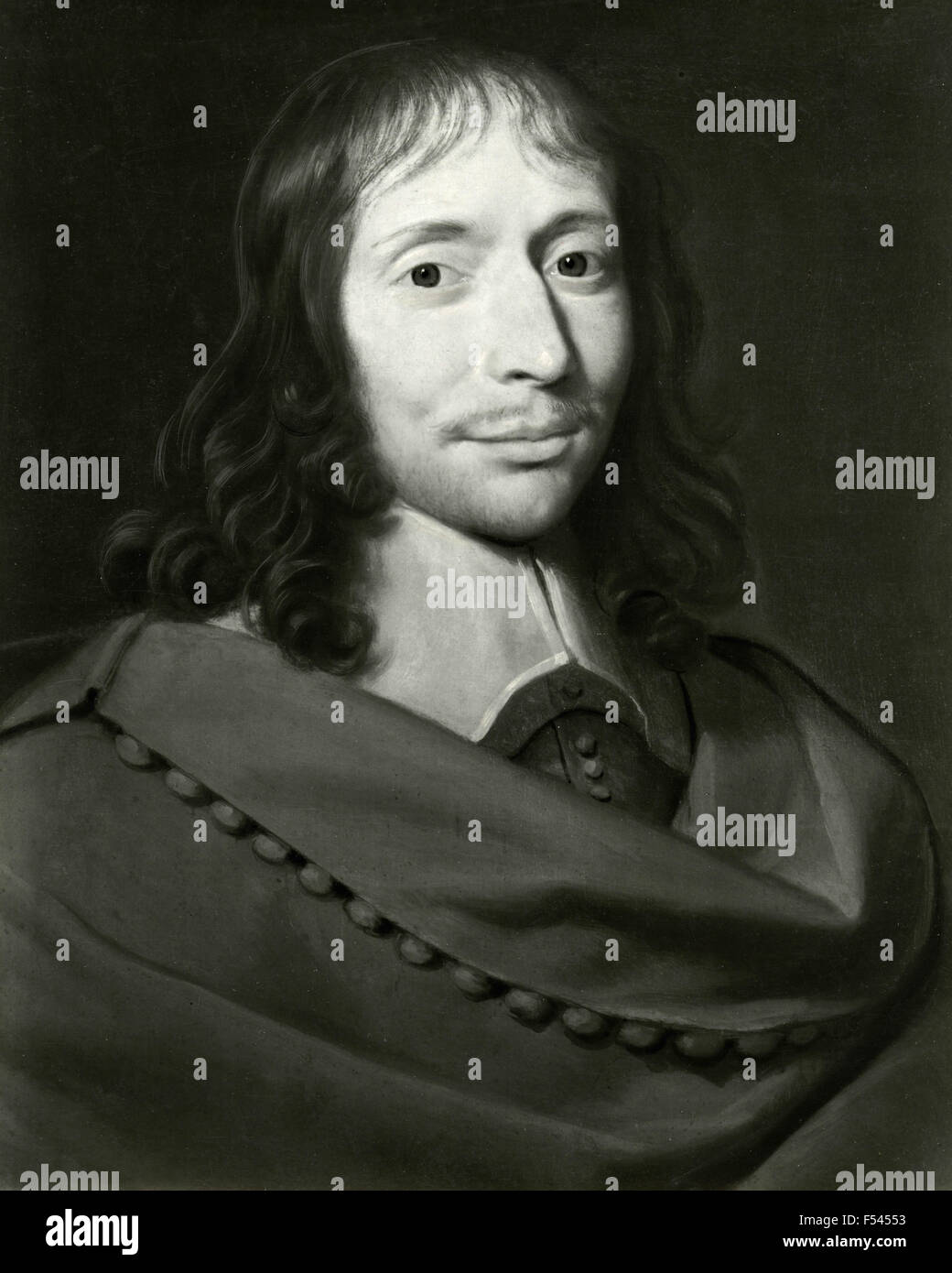 Portrait of Blaise Pascal, painting by Philippe de Champaigne Stock Photo