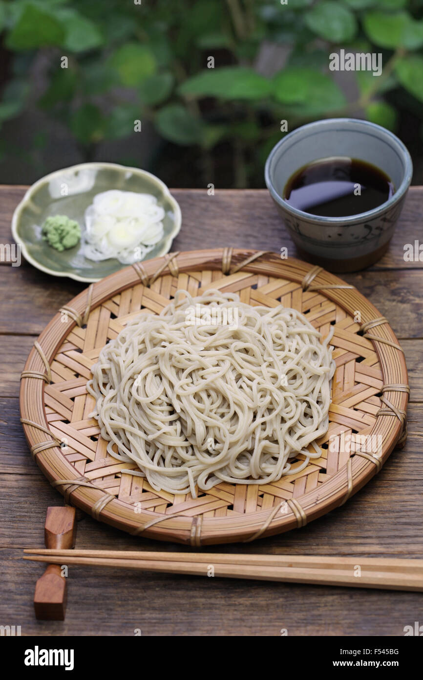 mori soba, cold buckwheat noodles, japanese food Stock Photo