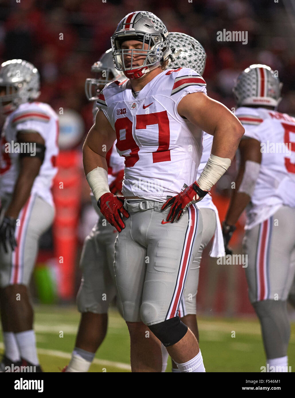 Ohio State's defensive end Joey Bosa (97) during NCAA football action  between the Ohio State Buckeyes and the Rutgers Scarlet Knights at High  Point Solution Stadium in Piscataway, New Jersey. Duncan Williams/CSM