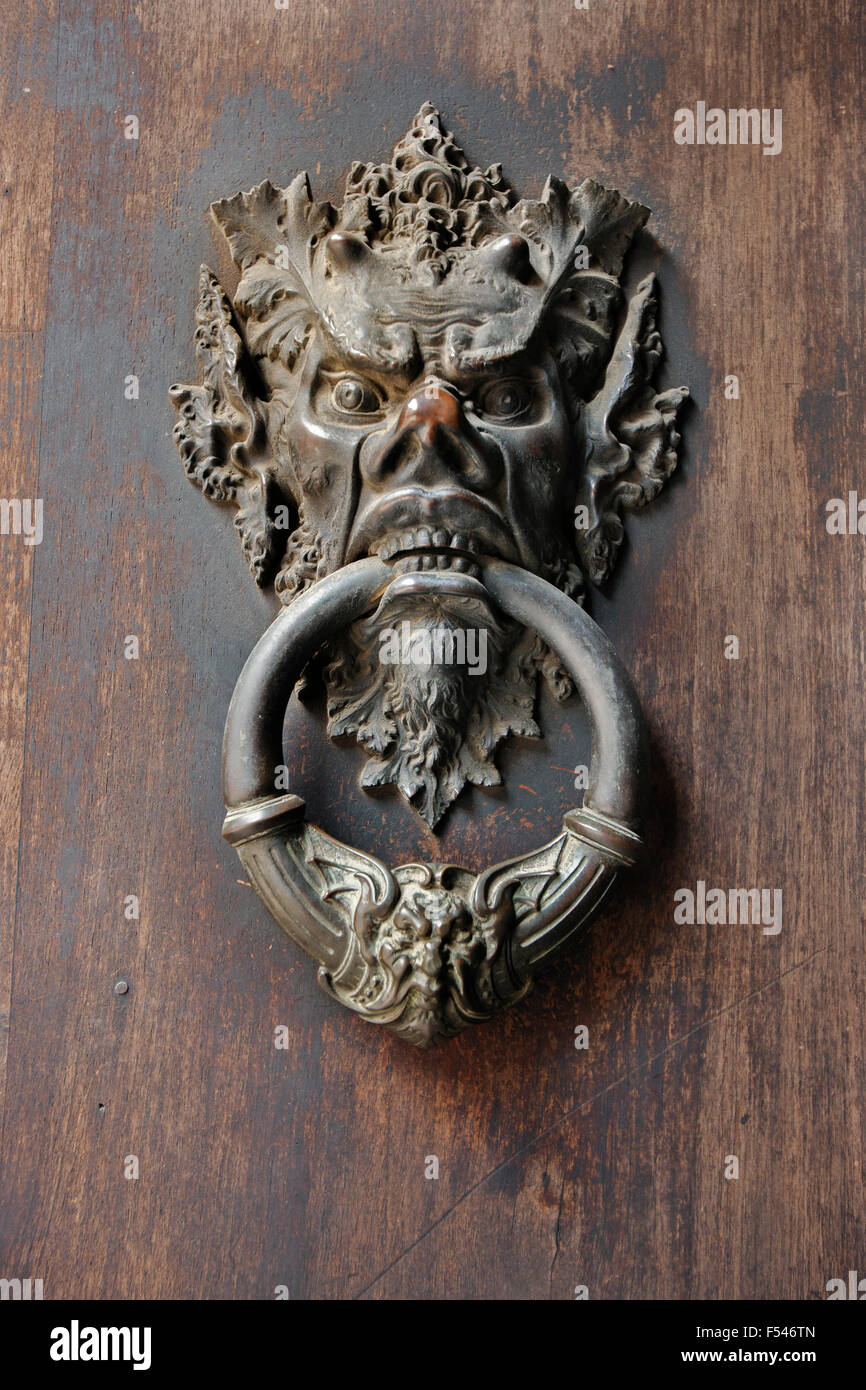 Medieval Italian Bronze Gargoyle Door Knocker Florence Italy