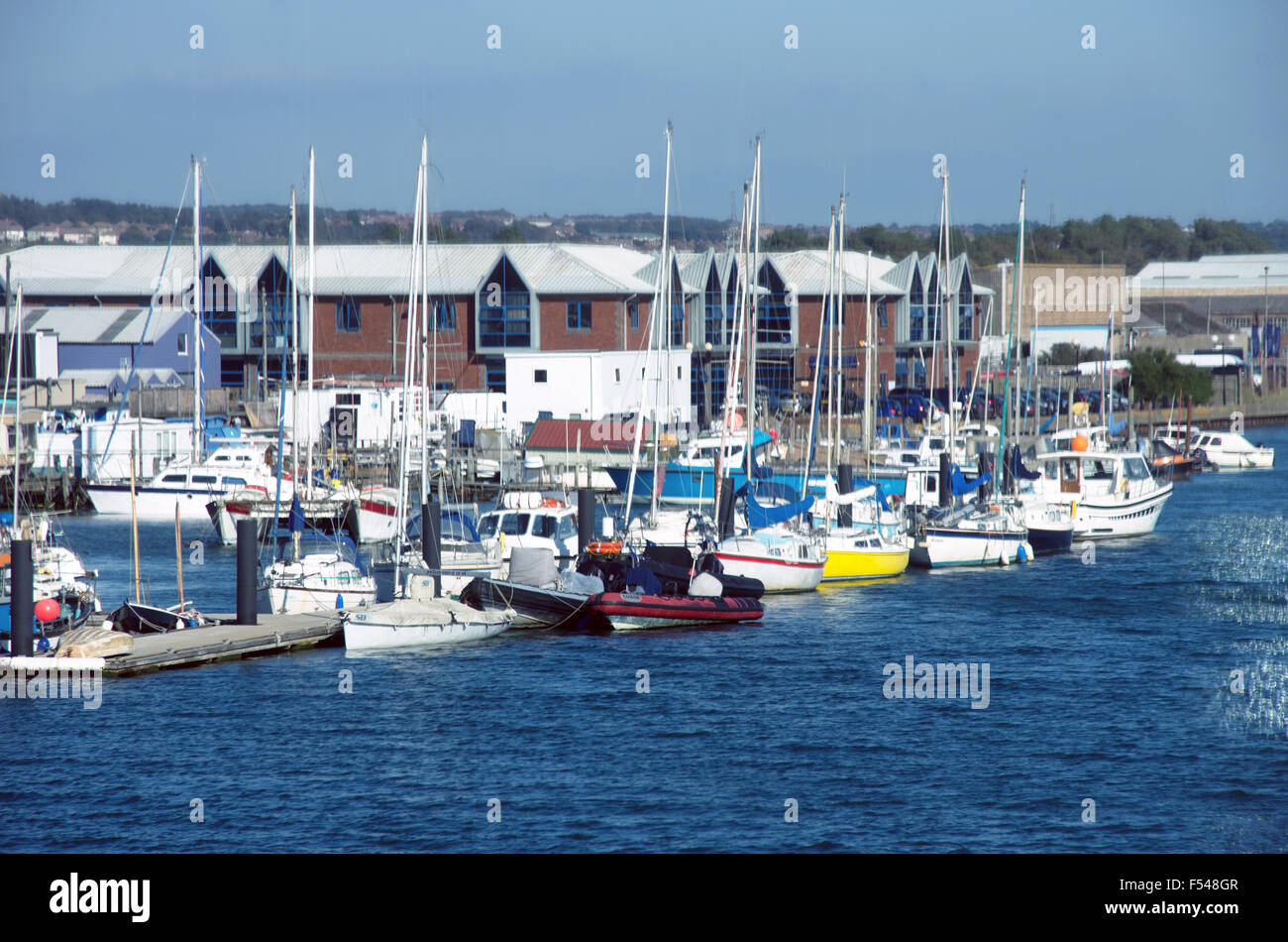 Shoreham By Sea, River Adur Yachts Moored, Sussex, Stock Photo