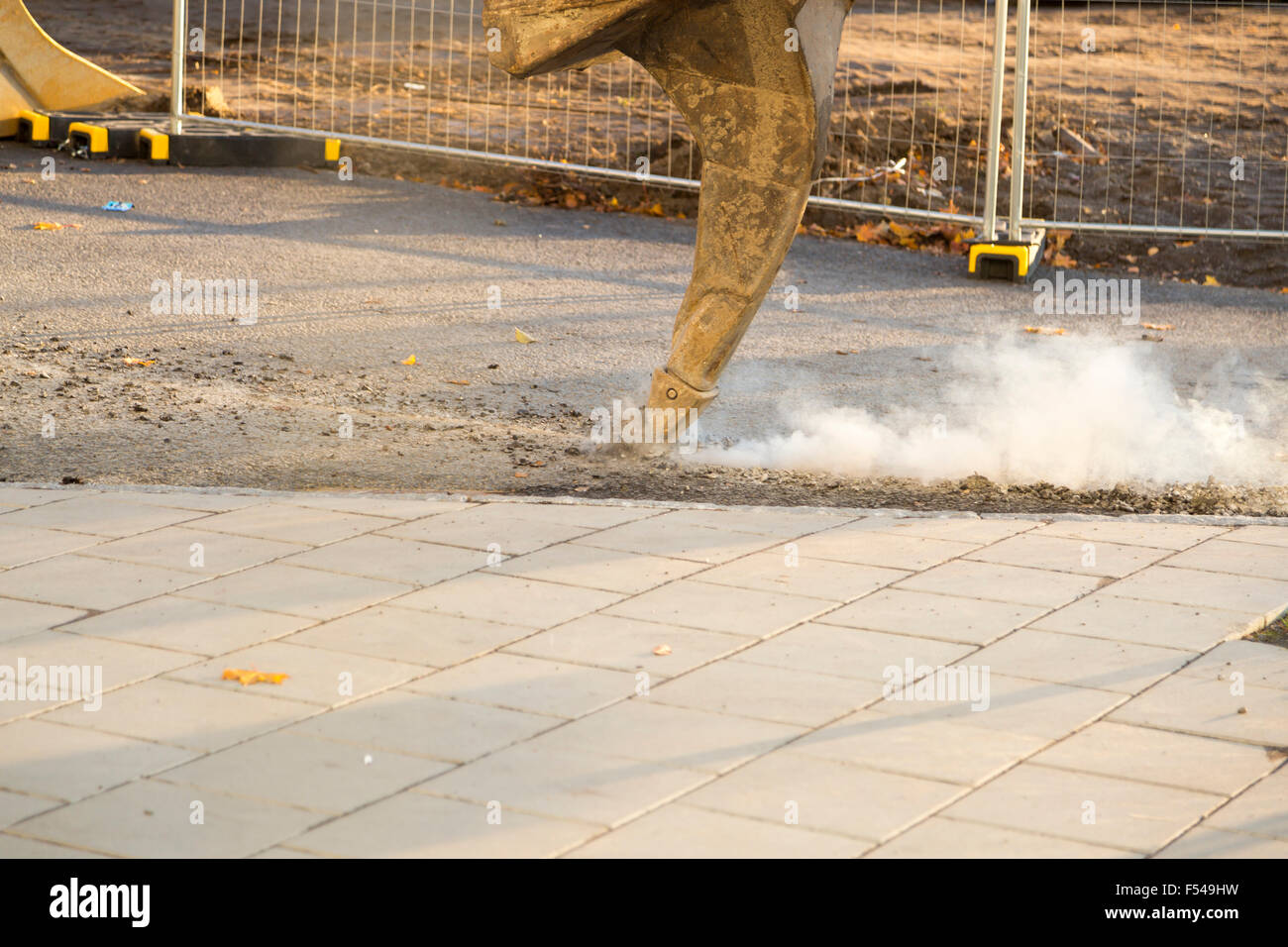 Excavator Ripping Asphalt Stock Photo - Alamy