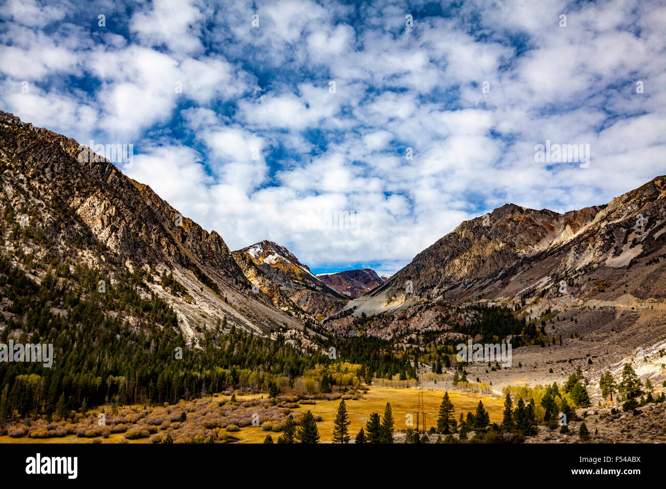 Tioga Pass highway 120 the road to Yosemite in Autumn in the Eastern