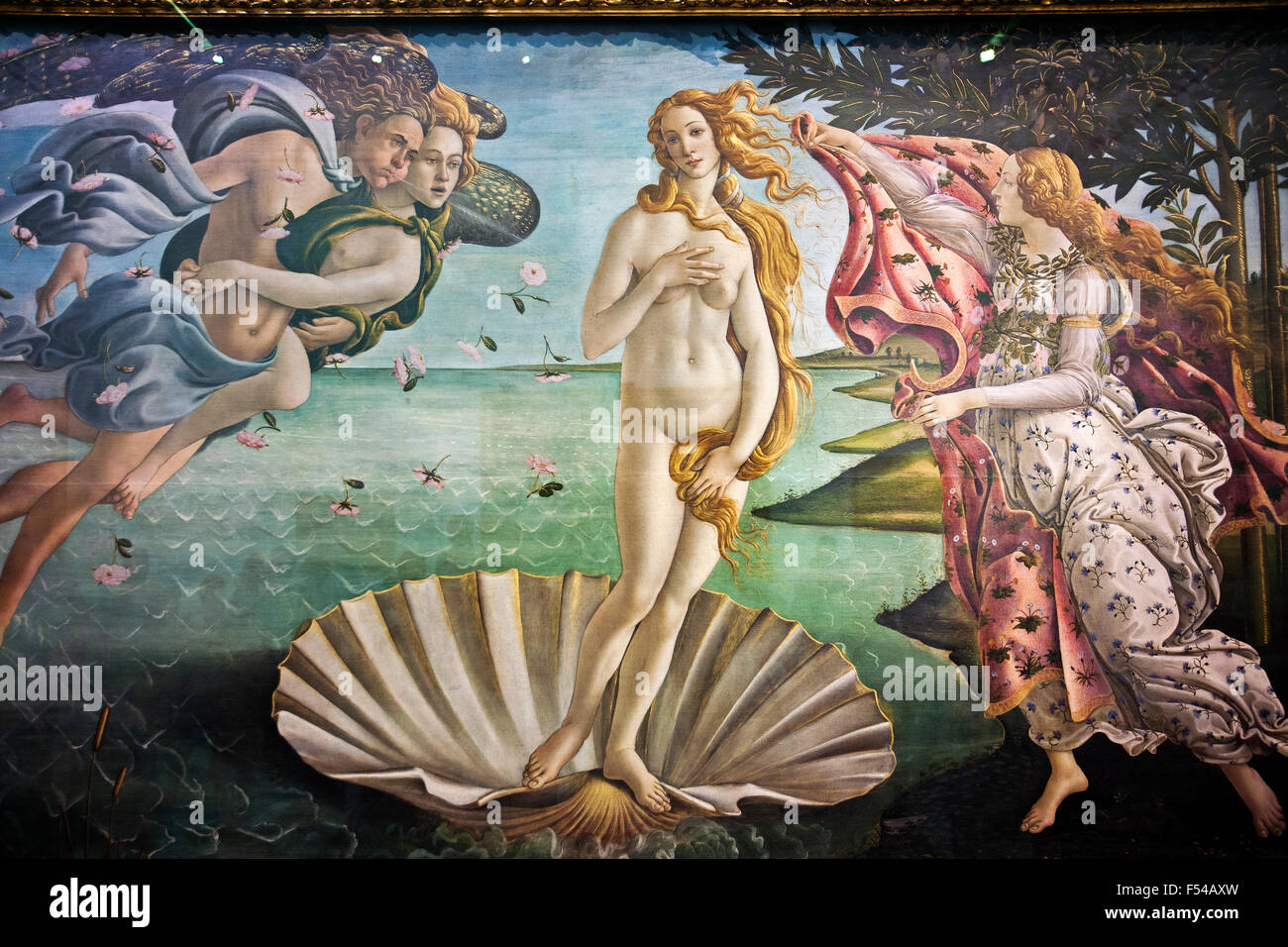 The Birth of Venus, Botticelli,c. 1485 Renaissance,Uffizi Galleries,Florence,Italy,Europe, Stock Photo