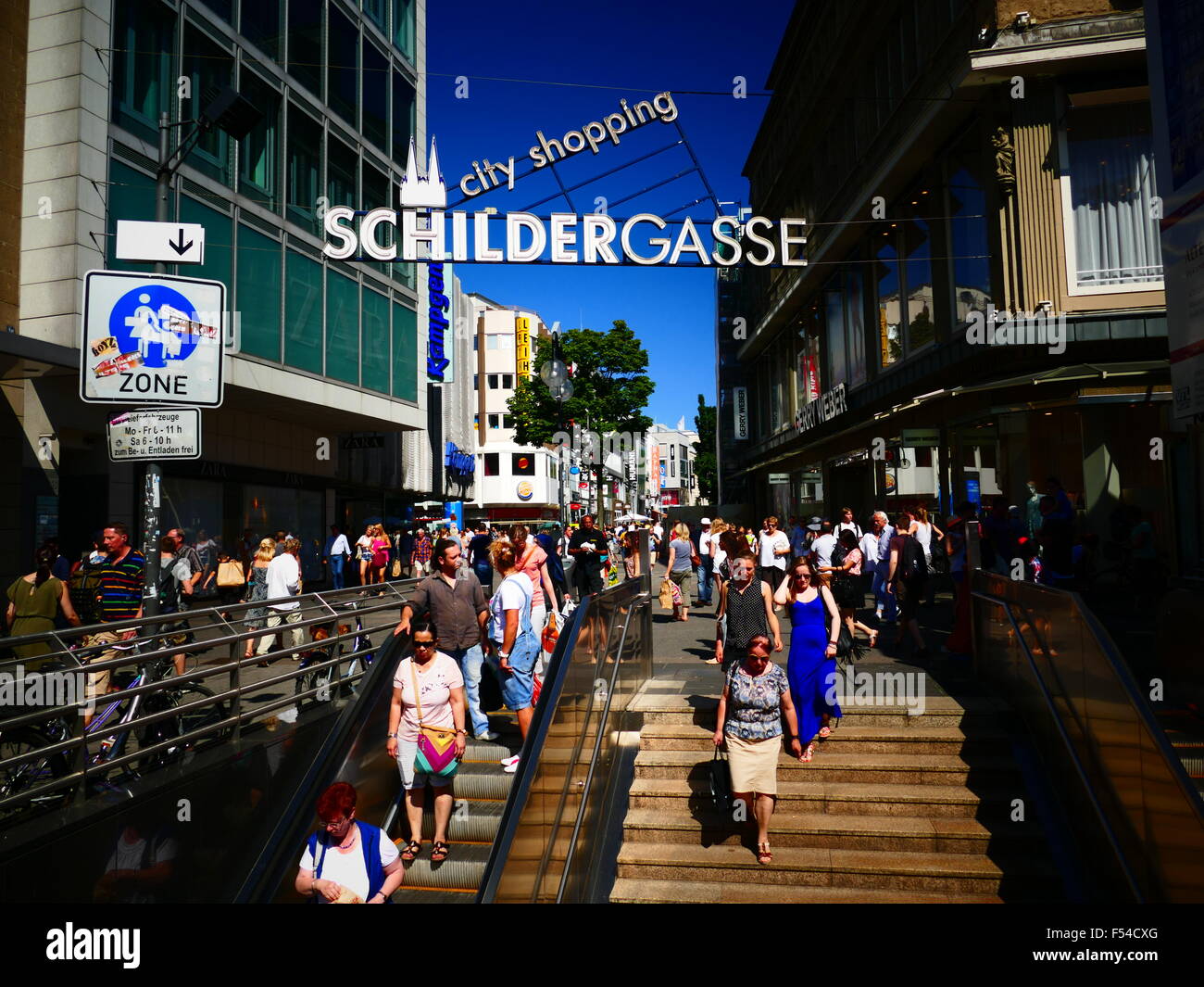 Europe Germany Cologne Köln Old Town Downtown shopping district Stock Photo