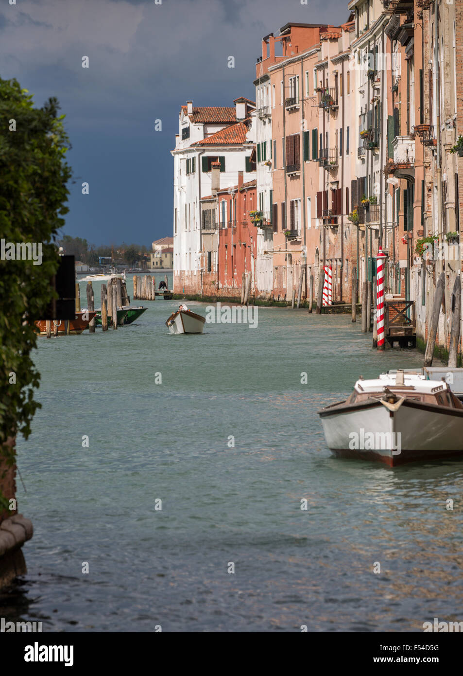 Canal scene with reflections, Venice, Italy Stock Photo - Alamy