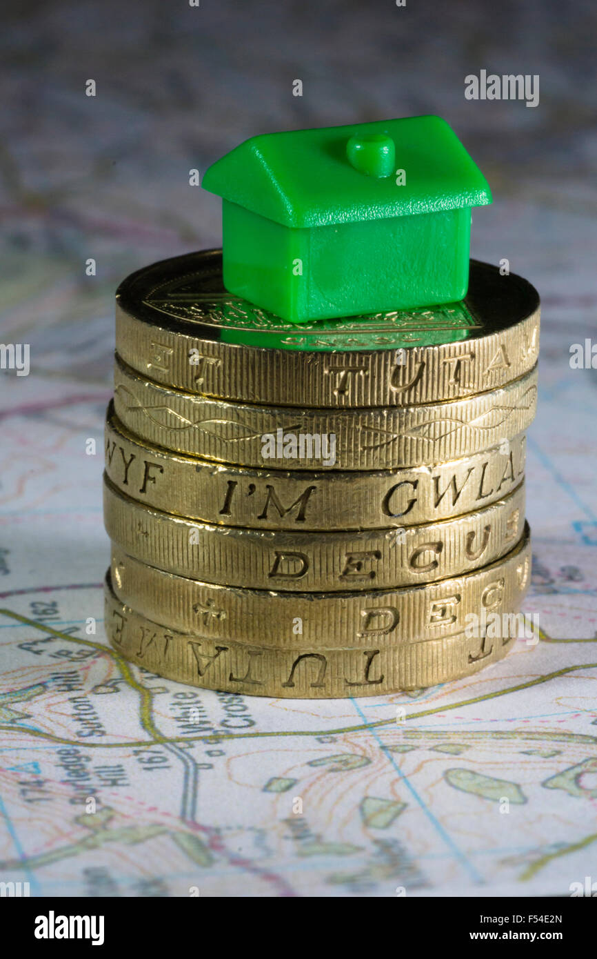 Concept picture exploring Housing shortage, mortgage and money issues in the UK Stock Photo