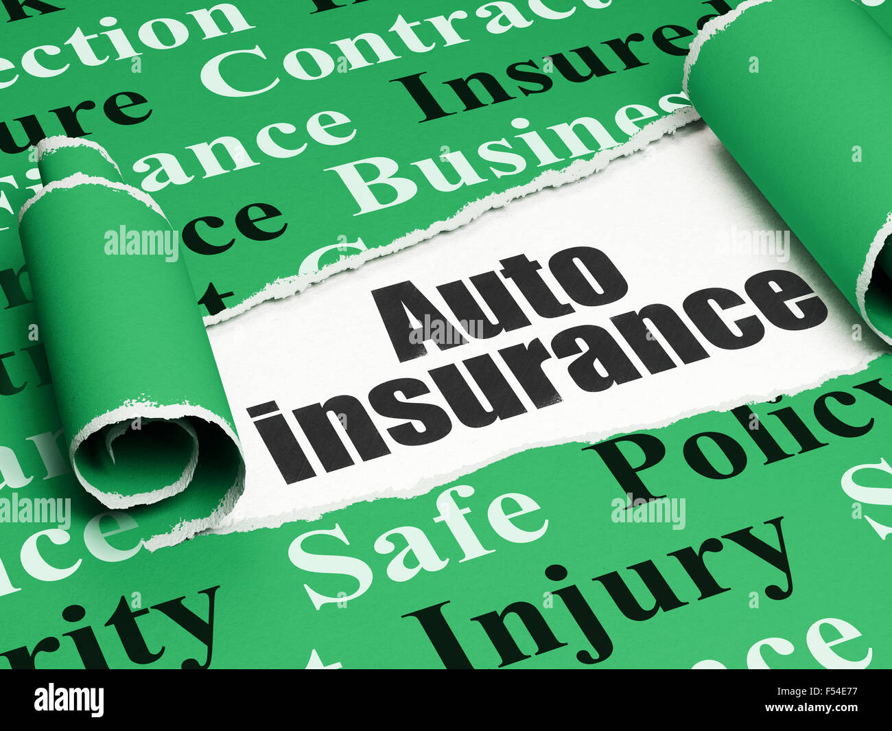 Insurance concept: black text Auto Insurance under the piece of  torn paper Stock Photo