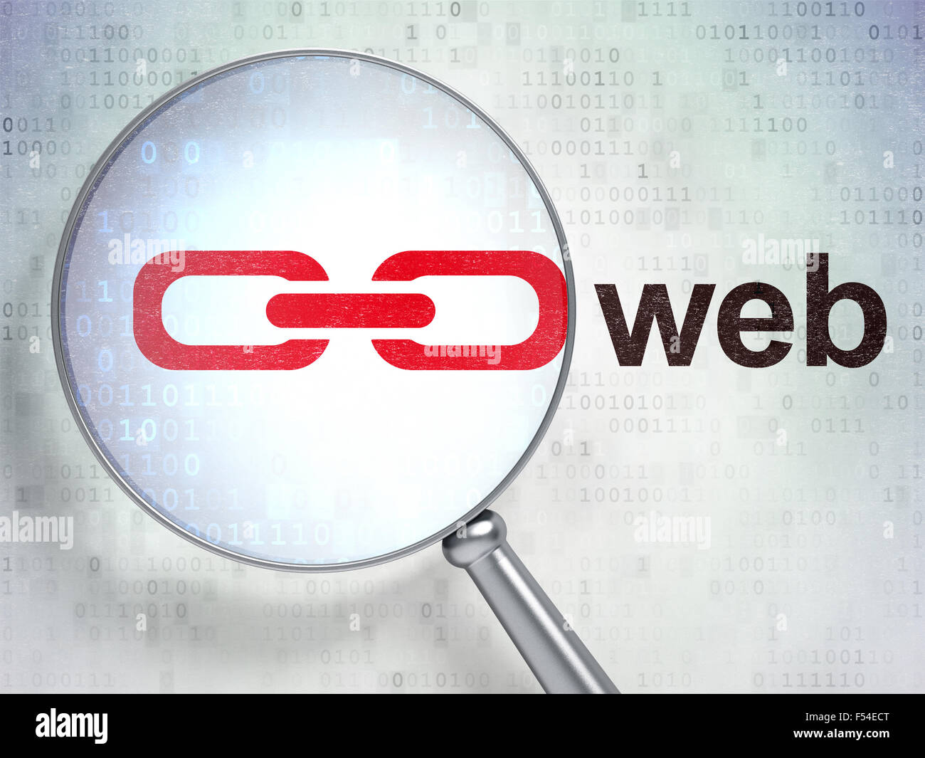 Web development concept: Link and Web with optical glass Stock Photo ...