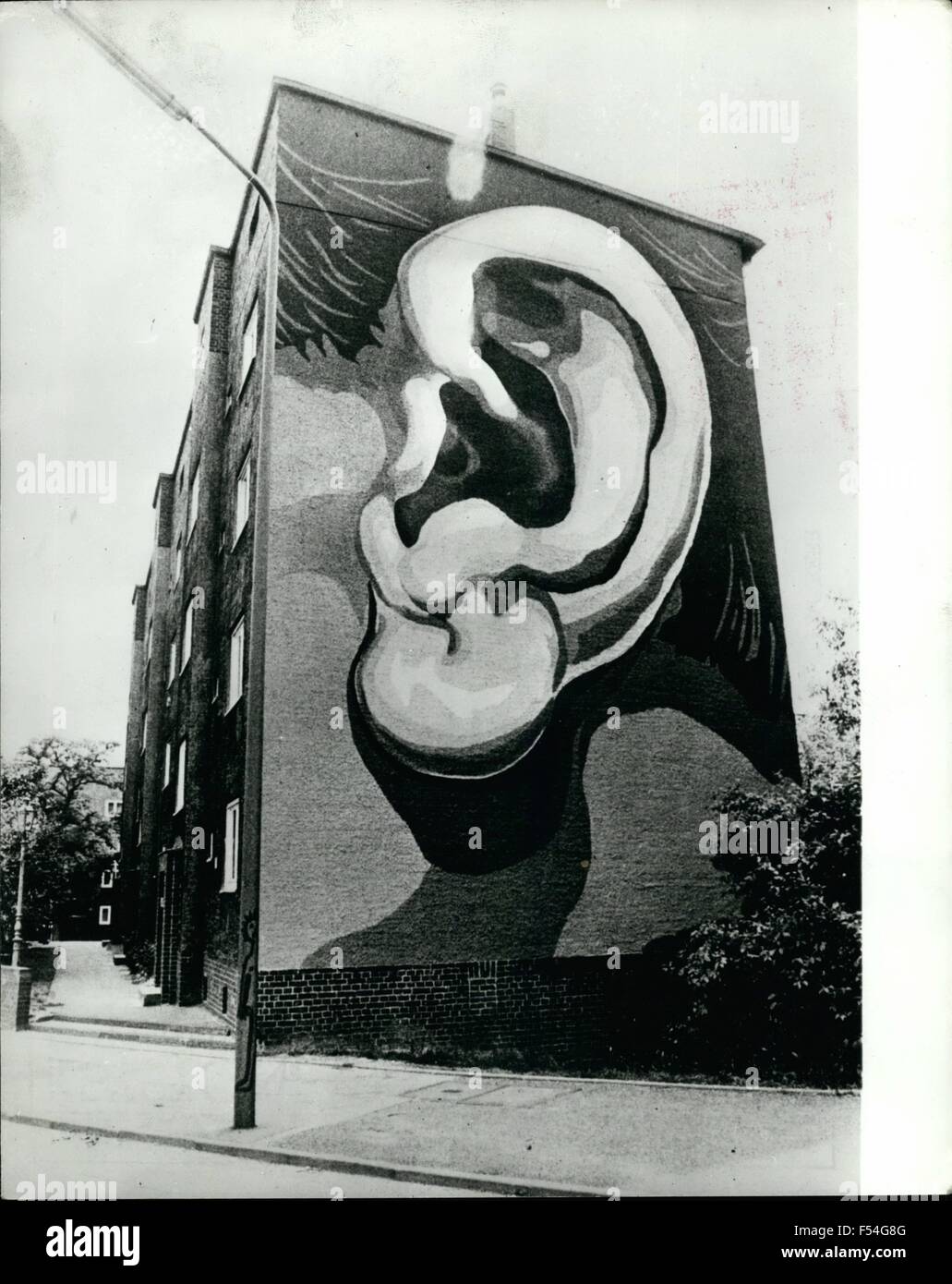 1968 - Walls Have Ears And Just to prove the old saying this wall on house in D&uuml;sseldorf-West Germany has a giant ear painted by some students of arts. © Keystone Pictures USA/ZUMAPRESS.com/Alamy Live News Stock Photo