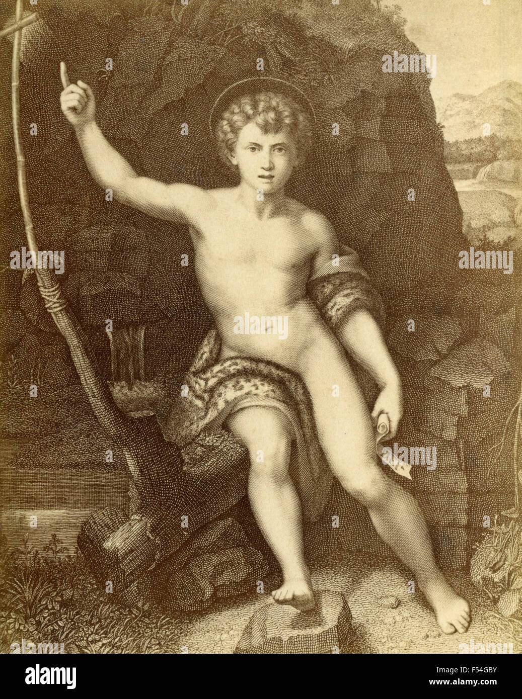 St. John the Baptist, painting by Raphael, Italy Stock Photo