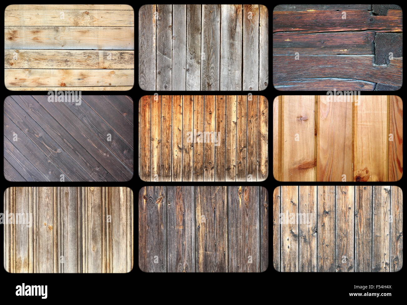 collection of wood plank textures, many samples for your design Stock Photo