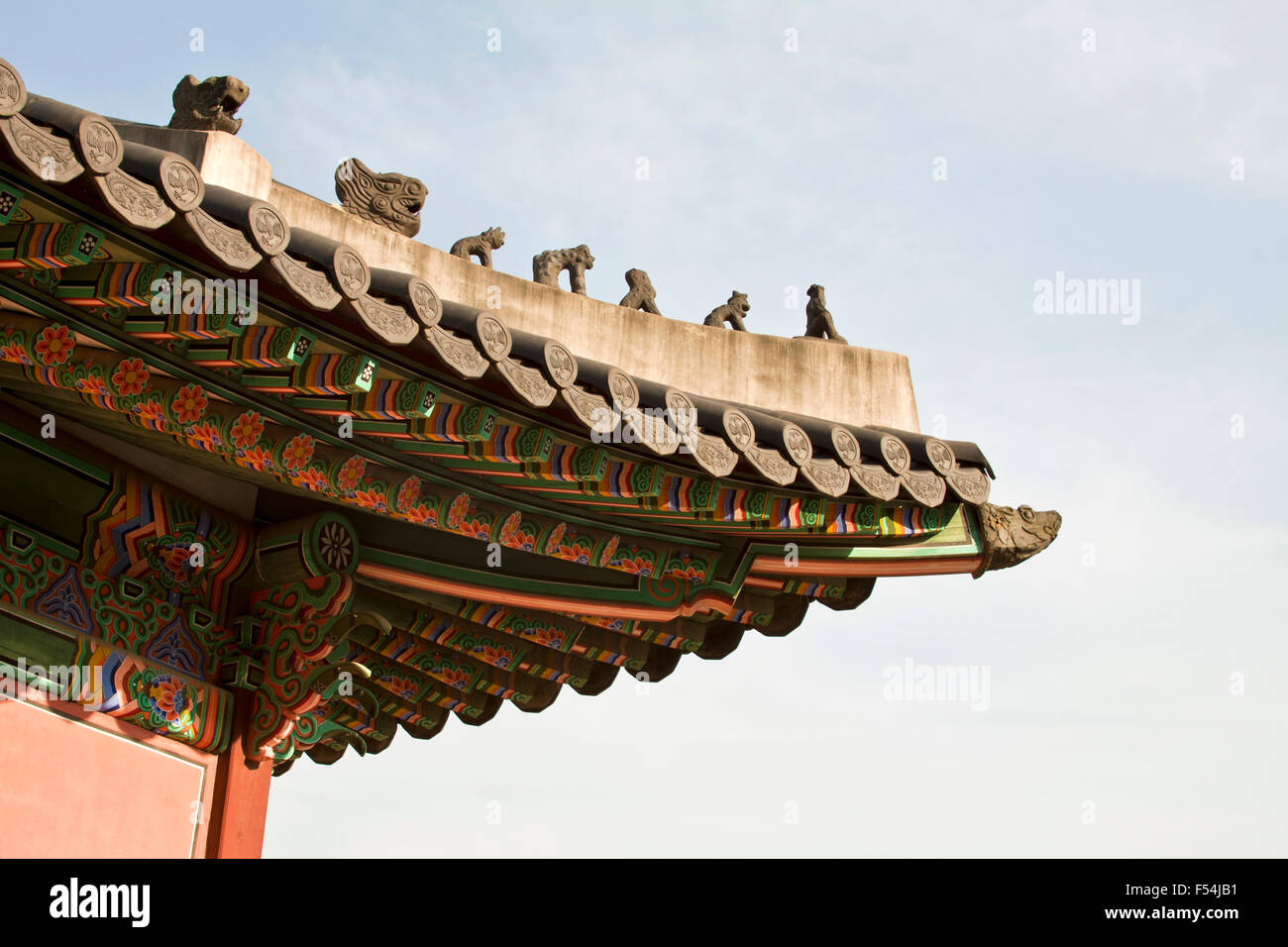 Seoul, Korean traditional architecture, sky, asian roof Stock Photo