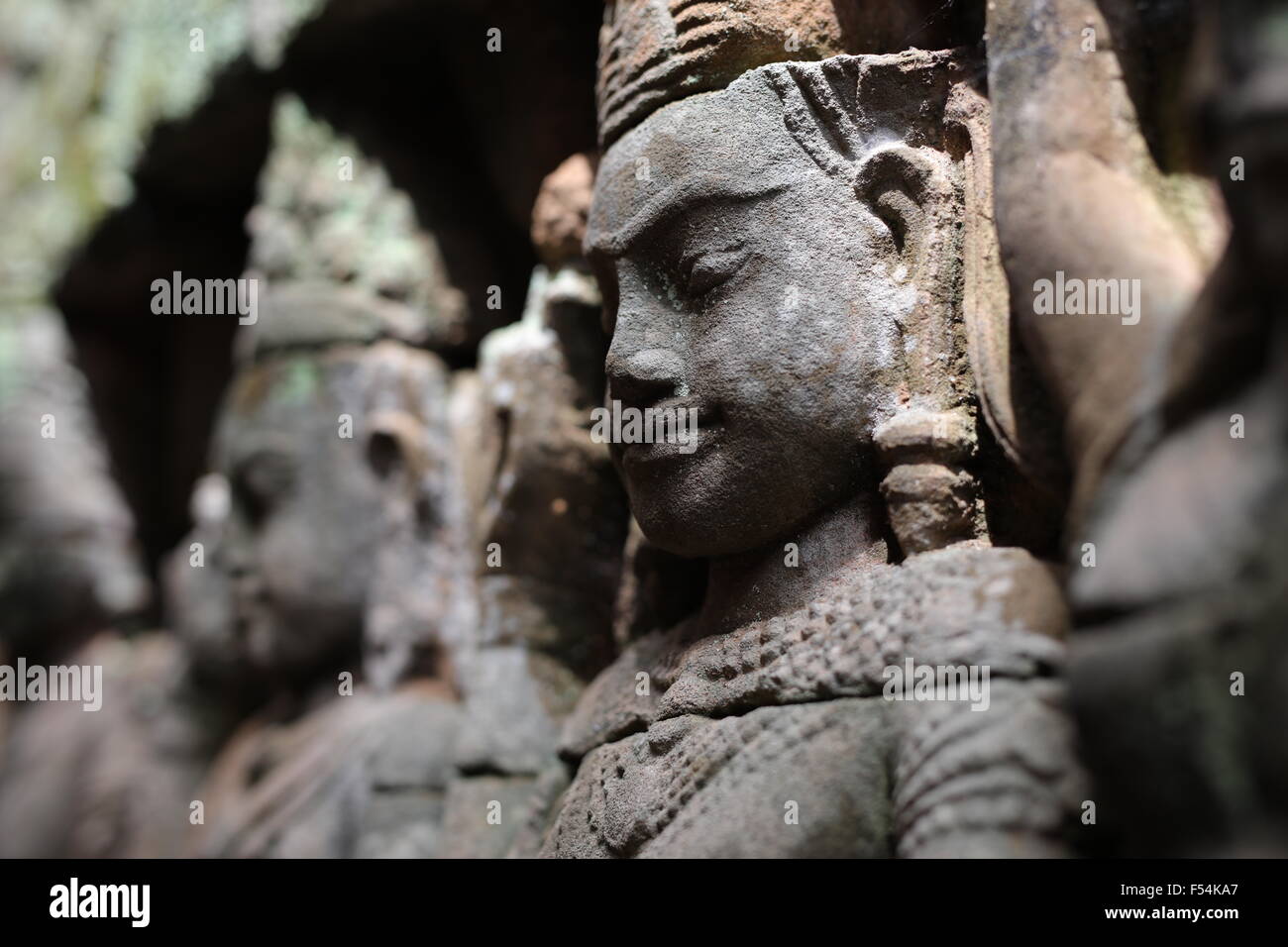 faces of the terrace of the leper king, Stock Photo