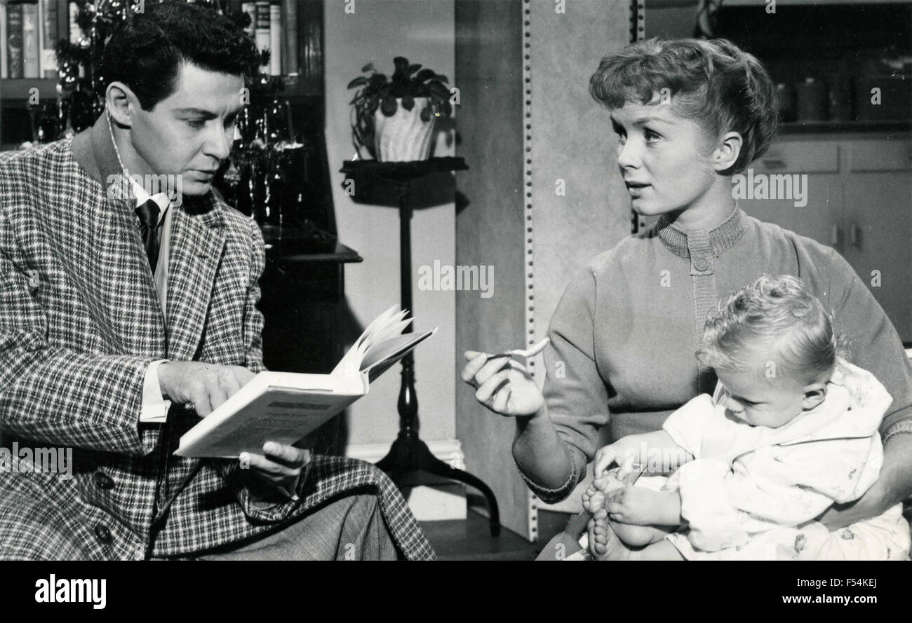 The actors Eddie Fisher and Debbie Reynolds in a scene from the movie 'Bundle of Joy' Stock Photo