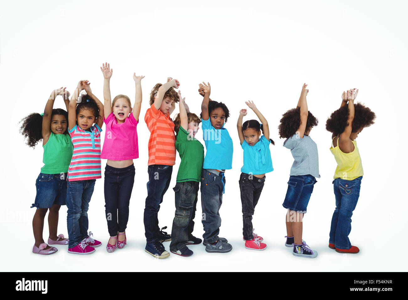 Group kids standing in line hires stock photography and images Alamy