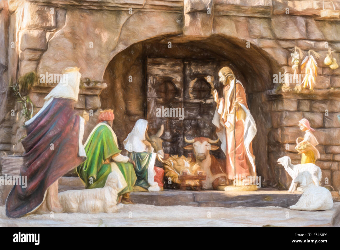 Traditional nativity christmas painting hi-res stock photography and ...