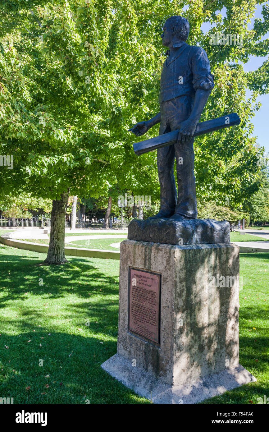 Statue of Abraham Van Santvoord Curry, mine owner and planner for Carson City, Nevada Stock Photo